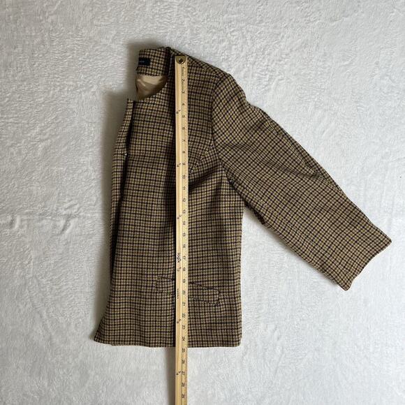 Anne‎ Klein Women’s Wool Blazer Size 1X 14W Collarless Houndstooth Brown Office - Picture 7 of 9